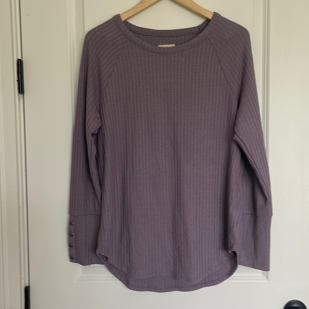 Chaser Women’s Waffle Knit Tunic Top Lavender XL